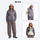 Unisex convertible snowboard jacket with reflective strips - mauve gray detachable jacket, for travel and daily commute