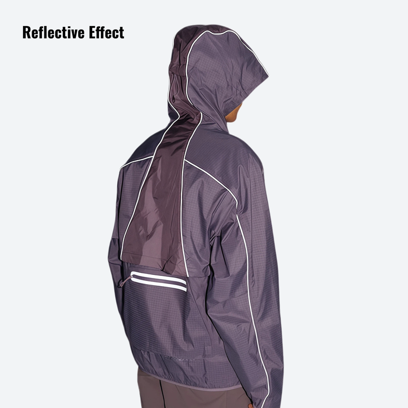 Breathable 2-way wear shell with laser-cut back pocket - mauve, for cold-weather outdoor wear