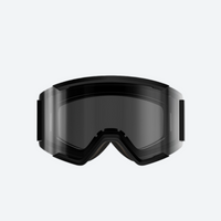 
                  
                    Snow goggles with quick adjust strap buckle - black frame smoke cylindrical ski goggles, for winter mountain trips
                  
                