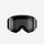 Snow goggles with quick adjust strap buckle - black frame smoke cylindrical ski goggles, for winter mountain trips