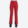Women's slim fit waterproof stretchable ski pants - red ski pants with black side stripe, for resort ski days