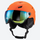 Ember lighter stronger snow helmet with mirror goggles - matte orange snow helmet with mirror goggles, side view
