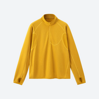
                  
                    Breathable warm fleece pullover with half zip - mustard boxfleece half-zip sweatshirt, for camping and outdoor weekends
                  
                