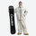 Men's 2-layer snowboard jacket and wide-leg pants - white jacket with white pants, for skiing and snowboarding
