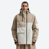 
                  
                    Men's colorblock ski pullover set - tan and cream colorblock, on-model front view, for resort and street wear
                  
                