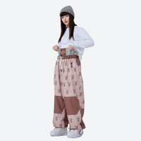 
                  
                    Women's waterproof 2L snow jacket and pants - pink brown rabbit print snow pants with white top
                  
                