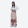 Women's waterproof 2L snow jacket and pants - pink brown rabbit print snow pants with white top
