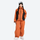 Women's colorblock snowboard jacket with wide-leg pants - orange black jacket with orange pants, for skiing and snowboarding