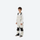 Kids 3L waterproof snow jacket and pants suit - cream bib pants with black knee patches, for family resort ski days