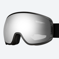 
                  
                    Anti-fog spherical ski goggles - silver-white lens, front view, for freeride and backcountry skiing
                  
                