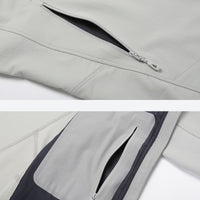 
                  
                    Men's breathable water-repellent softshell shell - light gray, for travel and city commute
                  
                