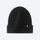 Cuffed wool beanie in many colors - black wool snow beanie, front product view, for hiking and trail walking