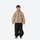 Youth 3-layer ski suit with bib pants - tan jacket with black pants, for kids skiing and snowboarding