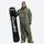 Men's 2-layer snowboard jacket and pants - olive green jacket with olive pants, for skiing and snowboarding