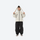 Youth 3-layer ski suit with bib pants - cream jacket with black pants, for family resort ski days