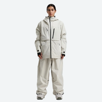 
                  
                    Women's 2-layer snowboard jacket and pants - white jacket with white pants, for skiing and snowboarding
                  
                
