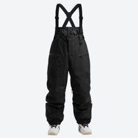
                  
                    Men's 3L waterproof suspender snow pants - black bib pants, for cold-weather winter sports
                  
                