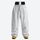 Men's minimalist breathable ski jacket set - white snow pants, flat lay front view, for resort and street wear