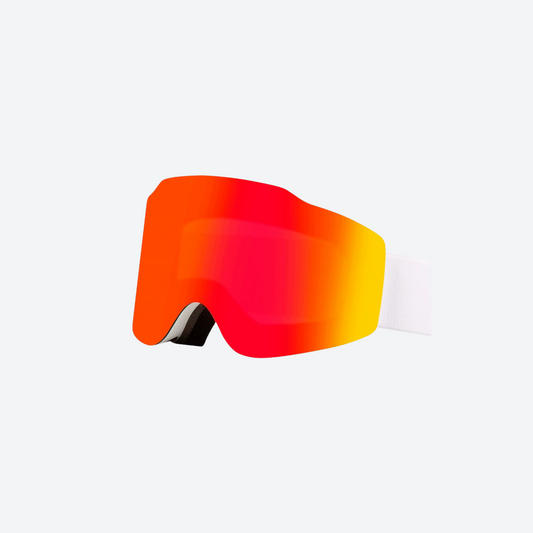 White frame cylindrical ski goggles for snow sports - white frame cylindrical ski goggles, for winter mountain trips
