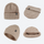 Cuffed wool beanie in many colors - camel wool snow beanie, four wear ways grid, for hiking and trail walking