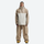 Men's breathable 2L snowboard jacket and pants - tan and white colorblock, on-model front view, for skiing and snowboarding