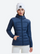 Women's warm packable down midlayer with stretch fabric - navy down jacket on women, for skiing and snowboarding