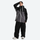 Women's colorblock ski jacket set - black and gray colorblock jacket with black pants, for skiing and snowboarding