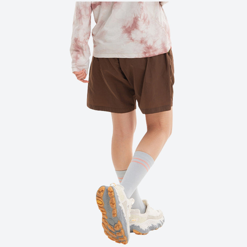 Unisex water-repellent quick-dry shorts - brown water-repellent shorts with tie-dye top, for camping and outdoor weekends