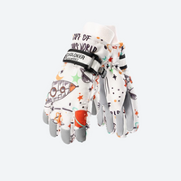 
                  
                    Kids' full finger snow gloves with space print - white space print kids snow gloves, for snow sports weekends
                  
                