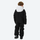 Kids one-piece snowboard suit with snow gaiters - black kids one-piece snow suit, for snow play and winter commute