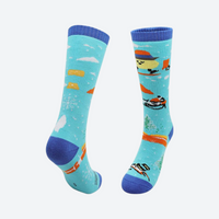 
                  
                    Kids breathable knee-high merino ski socks - kids print merino ski socks, for kids skiing and snowboarding
                  
                