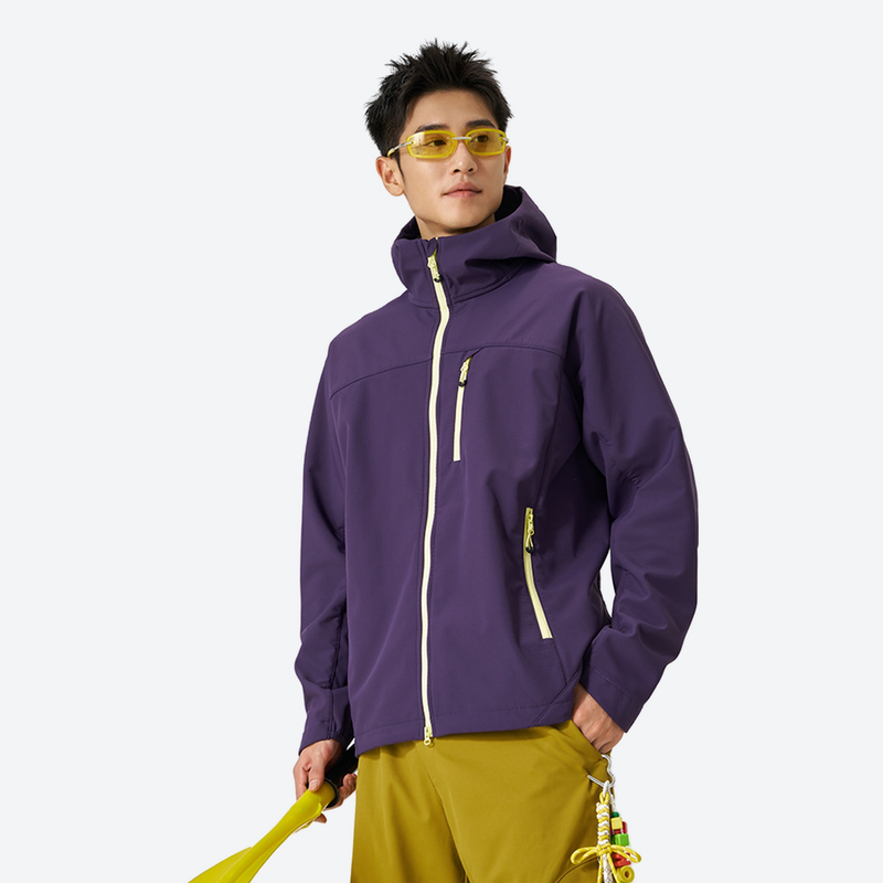 Unisex fleece-lined softshell snowboard jacket - purple softshell jacket, for powder days and winter commute