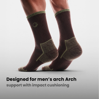 
                  
                    Men's cushioned merino wool trekking socks - merino wool hiking socks, arch support infographic, for travel and city walks
                  
                