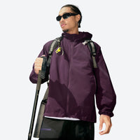 
                  
                    Recycled fiber moisture-wicking sun jacket - purple coolmax sun jacket on men with sunglasses, for cycling and commuting
                  
                