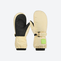 
                  
                    Kids' snow gloves with arctic fleece lining - kids snow mittens pair, cream yellow pair view, for snow sports weekends
                  
                
