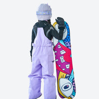 
                  
                    Kids breathable 2-layer ski set with reflective strips - lavender kids bibs, for snow play and winter commute
                  
                