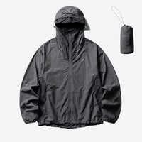 
                  
                    Packable hooded sun jacket for outdoor - dark gray sun jacket, for cycling and commuting
                  
                