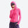 Women's slim UPF50 sun protection jacket - rose pink slim fit sun jacket on women with headband, front view with hood up