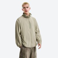 
                  
                    UPF100 featherlight hooded sun jacket - khaki green featherlight sun jacket on men, for hiking and trail walking
                  
                