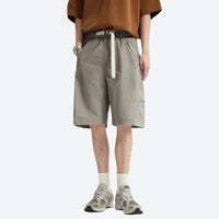 
                  
                    Unisex Cordura lightweight tear-resistant quick-dry pants - gray shorts with brown tee, for hiking and trail walking
                  
                