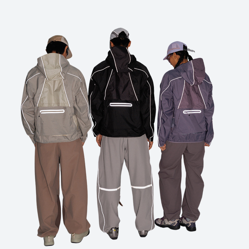 Unisex convertible snowboard jacket with reflective strips - three color detachable jackets, for travel and daily commute