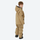 Kids waterproof 2L snow jacket and pants set - tan kids jacket with tan pants, on-model side view, for family resort trips