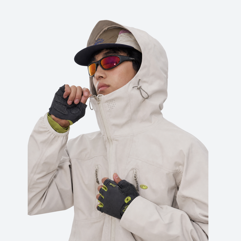 Unisex lightweight softshell rain jacket for outdoor - white softshell jacket, for resort and street wear