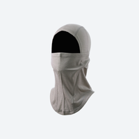 
                  
                    Merino wool ski mask with reflective details - cream merino wool balaclava, front product view, for winter mountain trips
                  
                