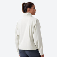 
                  
                    Women's fleece softshell jacket with stand collar - white softshell jacket, for hiking and trail walking
                  
                