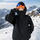 Women's breathable lightweight 3-layer shell with hood - black hardshell jacket, for skiing and snowboarding