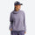 Wrinkle-resistant hooded mid-layer with thumb cuffs - lavender hooded mid-layer pullover on women with cap