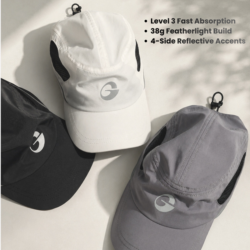Aero featherlight running cap only 38g - featherlight running cap trio flat lay, for trail running and outdoor workouts