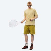 
                  
                    Breathable ripstop trail pants and shorts collection - olive shorts with yellow tee, for cycling and outdoor weekends
                  
                