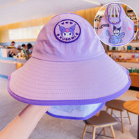 
                  
                    Foldable kids sun hat with cartoon neck flap - purple kids sun hat with neck flap, for park days in summer
                  
                